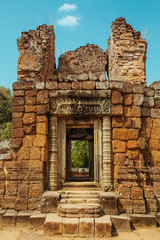 Acient Murals and cave paintings on Agkor Wat temple walls