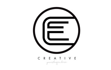E Letter Icon Logo Design With Monogram Creative Look. Letter Circle Line Design
