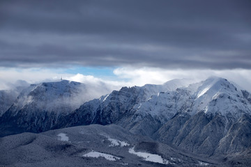 Panoramic view of Bucegi Mountains, Carpathian Mountains