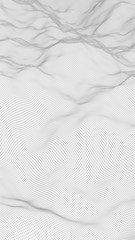 Abstract landscape on a white background. Cyberspace grid. hi tech network. 3d illustration