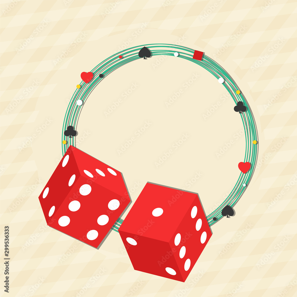 Canvas Prints casino background with red dices.