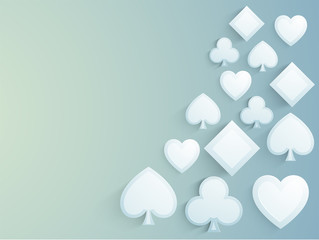 Casino background with playing card symbols.