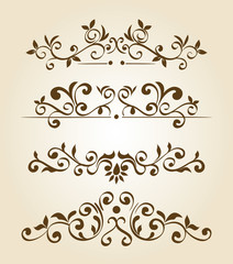bundle of elegant ornamental borders frames vector illustration design