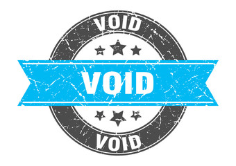 void round stamp with turquoise ribbon. void