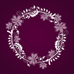 Floral frame in circle shape.