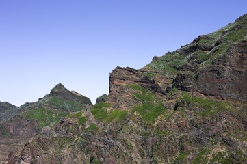 Mountain peaks of Madeira island: panoramic view from hiking paths (Portugal, Europe)