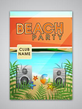 Beach Party Template, Banner or Flyer design.