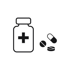 Medication vector icon, drug symbol. Simple, flat design for web or mobile app