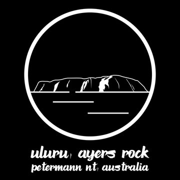 Bangkok, Thailand - 10/31/2019: Uluru Ayers Sand Rock Mountain In Petermann Nt Australia Vector Line Icon.