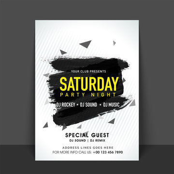 Saturday Party Night Flyer, Template or Banner.