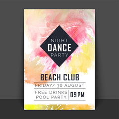 Night Dance Party Flyer, Template or Banner.
