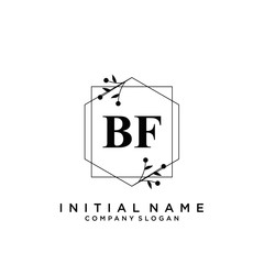 Letter BF Beauty Logo Template Vector