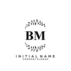 Letter BM Beauty Logo Template Vector