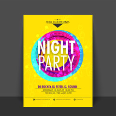 Night Party Flyer, Template or Banner design.