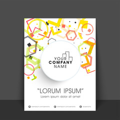 Business Flyer, Template with geometric shapes.