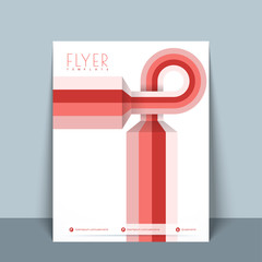 Flyer, Template with abstract infographic element.