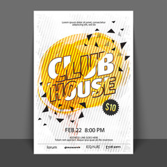 Club House, Party Flyer, Template design.