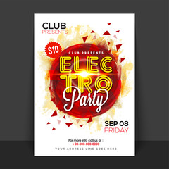 Electro Music Party Flyer, Template design.