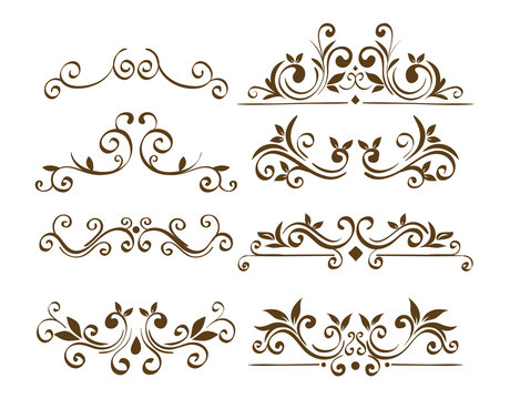 bundle of elegant ornamental borders frames vector illustration design