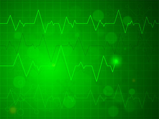 Green heartbeat pulse for Health and Medical.