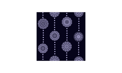 Vector dark blue snowflake seamless pattern