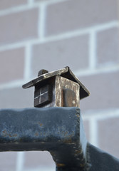 handmade miniature old wooden house