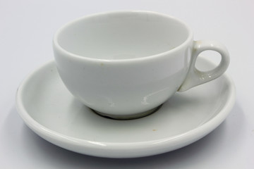 cup and saucer isolated on white background