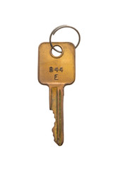 Single Antique Brass Key With Ring