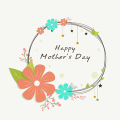 Mother's Day greeting card with flowers.