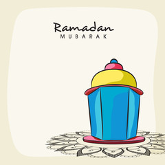Colorful lantern for Ramadan Mubarak.