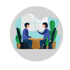 chatting with people in the office