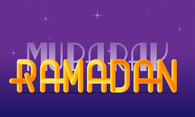 Ramadan Mubarak text design.