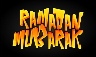 Poster, Banner with Creative Text Ramadan Mubarak.