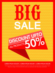 Big Sale poster, banner or flyer design.