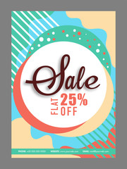 Sale poster, banner or flyer design.