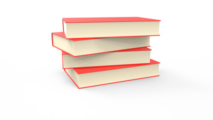3d render Stack of red books. Stock image	