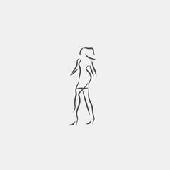 silhouette of woman in dress and high heels