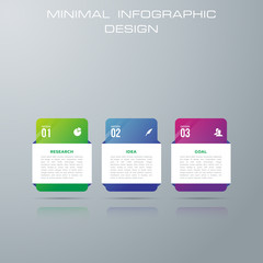 rectangle  Infographic template with 3 options, workflow, process chart,Timeline infographics design vector can be used for workflow layout, diagram, annual report, steps or processes. - Vector