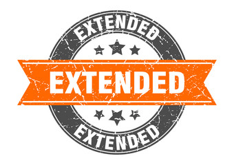 extended round stamp with orange ribbon. extended