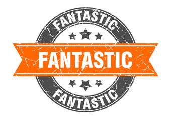 fantastic round stamp with orange ribbon. fantastic