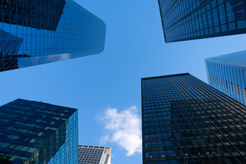 Fototapeta na wymiar Modern Skyscrapers in the Financial District of New York City