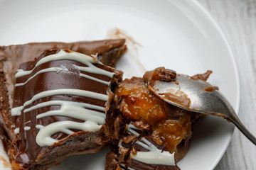 Homemade Chocolate Cake with Chocolate Icing