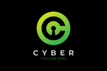 Initial Letter C Security Logo Lock Icon Vector Logo Design