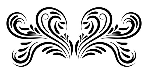Abstract curly element for design, swirl, curl. Vector illustration.  