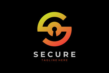 Initial Letter S Security Logo Lock Icon Vector Logo Design