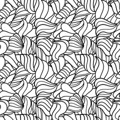 Cute linear wavy doodle seamless pattern. Hand drawn stripped background. Infinity geometric wrapping paper, fabric, textile. Vector illustration.    