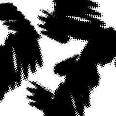 Abstract halftone poster. Screen print background. Dotted texture. Polka dot. Messy geometric card. Vector illustration.  