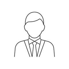 Businessman avatar line icon on white background. Editable stroke