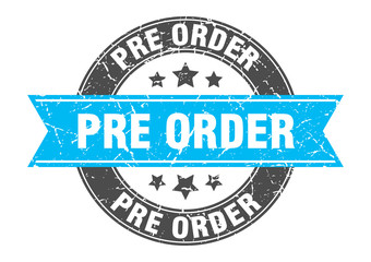 pre order round stamp with turquoise ribbon. pre order