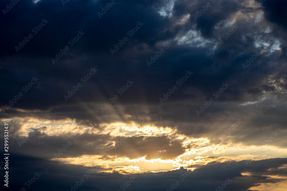 Wall mural cloudy sky and beautiful landscape